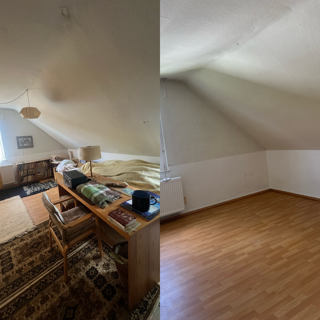 Vorher / Nachher: Dachzimmer